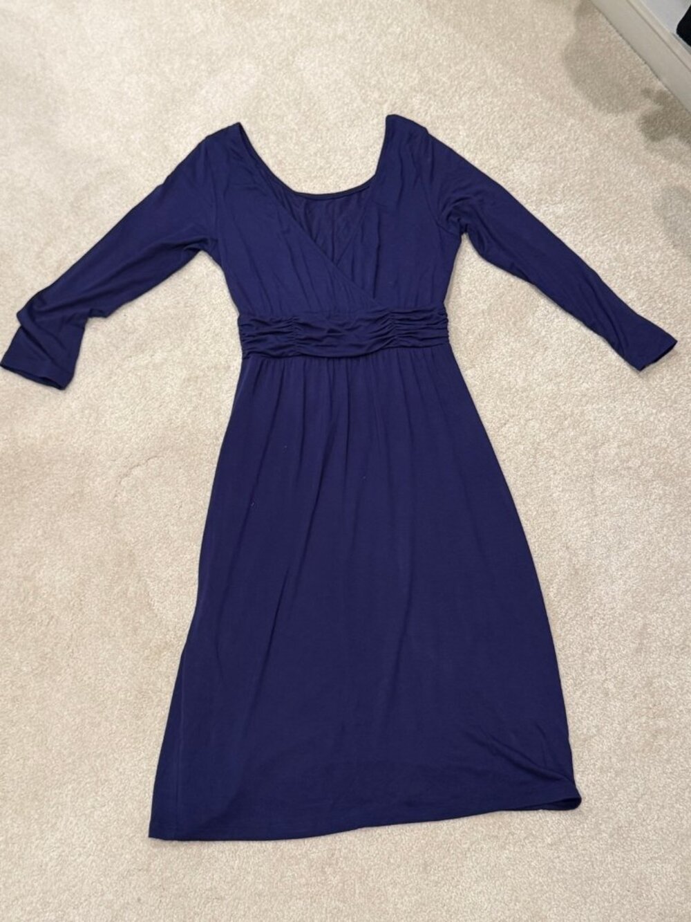 A Pea in the Pod Navy Reversible Stretchy Maternity Dress Size S